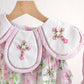 Pink easter cross emrboidery floral girl bubble