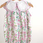 Pink easter cross emrboidery floral girl bubble