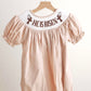 Khaki he is risen hand-smocked girl bubble